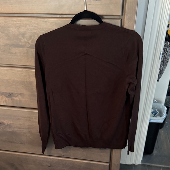 August Silk Brown Cardigan Sweater - Picture 2 of 3